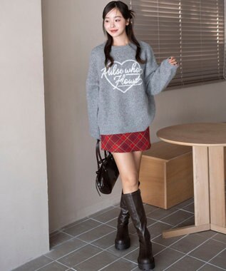 WEGO 【2025年秋冬新作】フラッフィーグラフィックニットBIGプルオーバー 柄9