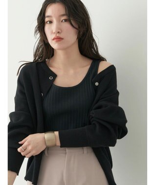 earth music&ecology ２ＷＡＹネックリブタンクトップ Black