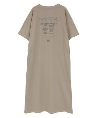 AMERICAN HOLIC 【選べる丈】ツアーロゴ加工Tワンピース Beige