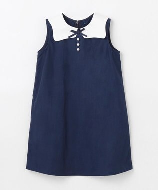 組曲 KIDS 【110-140㎝】カーブカラー ワンピース ネイビー