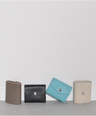 blancle シュリンクレザー 三つ折りウォレット ロビンエッグブルー