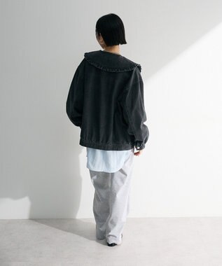 Green Parks ・ＤＯＵＢＬＥ　ＦＬＡＧＳ　フリルカラーＧジャン Black