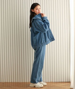 Green Parks ・ＤＯＵＢＬＥ　ＦＬＡＧＳ　フリルカラーＧジャン Indigo