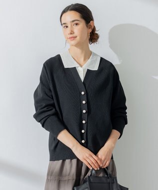 組曲 L 【人気商品が春カラーで登場！】スポンディッシュニット カーディガン ブラック系