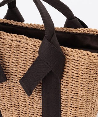 LA BAGAGERIE 【MONICA】リボンハンドル2WAYかごバッグ ダークチョコ