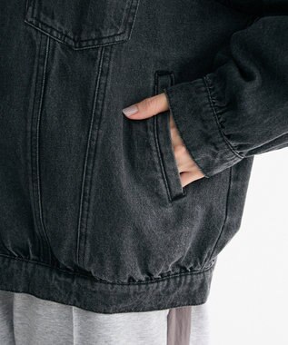 Green Parks ・ＤＯＵＢＬＥ　ＦＬＡＧＳ　フリルカラーＧジャン Black