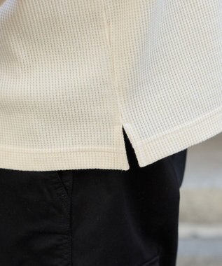 WEGO 【ユニセックス着用ITEM/MLサイズ展開】ワッフルラインポロ オフホワイト