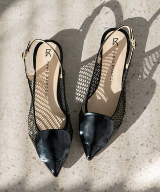 INTER-CHAUSSURES 【FABIO RUSCONI】異素材コンビポインテッドバックバンド