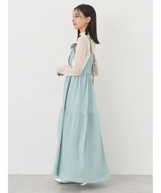 earth music&ecology 表面感肩リボンキャミワンピース Mint