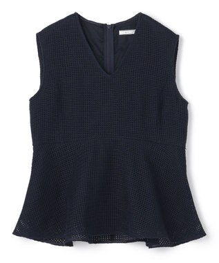 BEIGE， 【S-size】PINE / ペプラムブラウス Navy