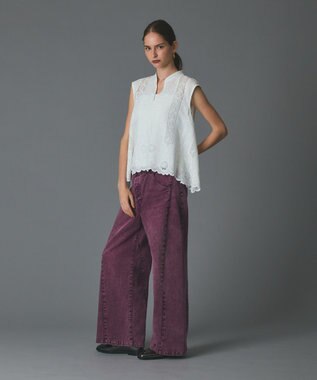 GRACE CONTINENTAL ラップ2wayデニムパンツ ボルドー