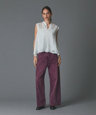 GRACE CONTINENTAL ラップ2wayデニムパンツ ボルドー