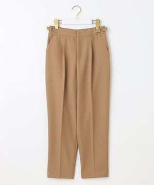 ANY SIS 【洗える】サイドバックルタックテーパード パンツ キャメル