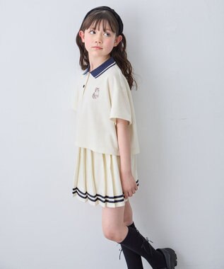 ANY KIDS 【洗濯機可能/吸汗速乾】ドライタッチ プリーツスカパン エクリュ