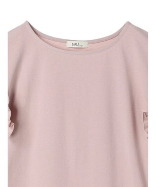 earth music&ecology フリルスリーブカットソー Pink Beige