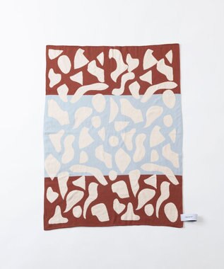 TRICOTE 【リバーシブル】コラージュ柄ニットブランケット 87BROWN