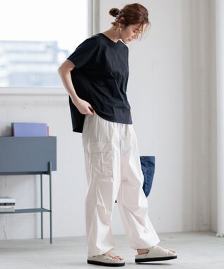 23区 【洗える】ALBINIコーコラン シャツテール Tシャツ ブラック系