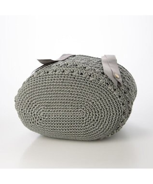 UNBILLION カシュカシュ cachecache / 下がりグログラン柄編みトート カゴバッグ GY