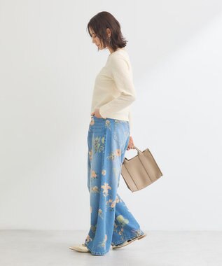 Green Parks ・ＳＵＧＡＲ　ＳＰＯＯＮ　フラワーｐｔデニムワイドパ Indigo