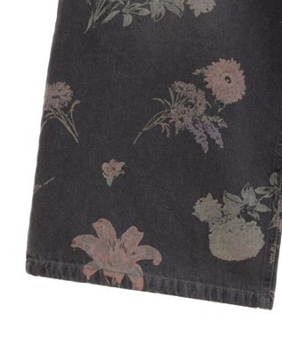 Green Parks ・ＳＵＧＡＲ　ＳＰＯＯＮ　フラワーｐｔデニムワイドパ Black