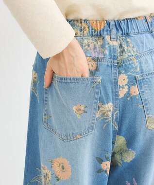 Green Parks ・ＳＵＧＡＲ　ＳＰＯＯＮ　フラワーｐｔデニムワイドパ Indigo