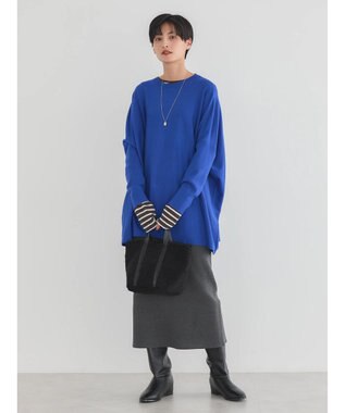 AMERICAN HOLIC バイパチポンチョライクＢＩＧニットチュニック Blue