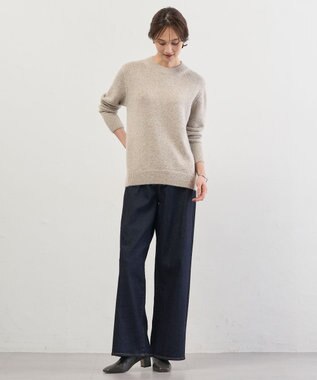 J.PRESS LADIES 【洗える】BASIC STRETCH DENIM ワイド ストレート デニム インディゴ系