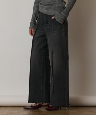 GRACE CONTINENTAL コンビデニムワイドパンツ ブラック