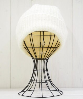 石田製帽 モヘア ホールガーメントシャロット ニット帽 オフ