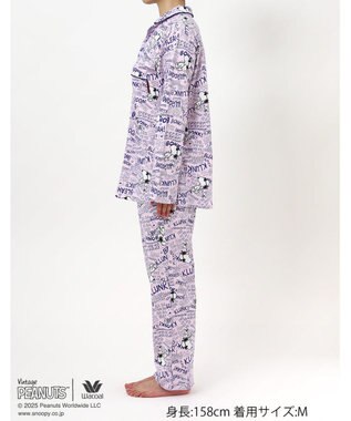 WACOAL ワコール_リラックス＆スリープ パジャマ 長袖 長ズボン オーガニックコットン100%(本体) PEANUTS スヌーピー レディース FDX552 /ワコール ピンク
