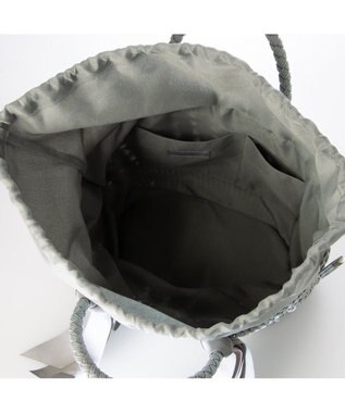 UNBILLION カシュカシュ cachecache / 下がりグログラン柄編みトート カゴバッグ GY