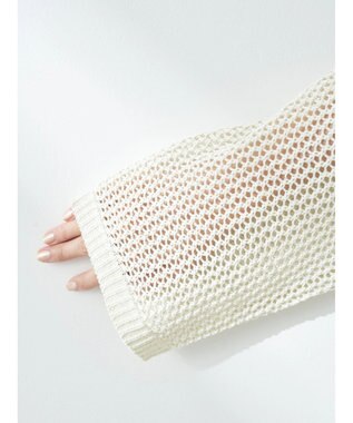 earth music&ecology ラメメッシュプルオーバー Ivory