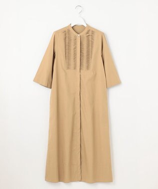 23区 【Indian Factory】コットンポプリン タックディテール シャツワンピース サンドベージュ