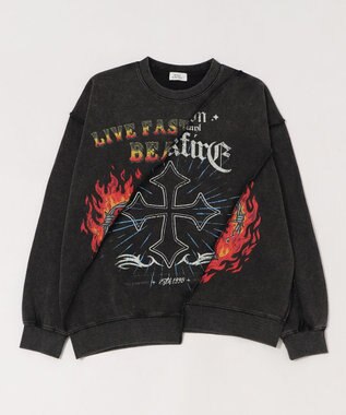 WEGO 【ユニセックス着用ITEM】ヴィンテージグラフィックドッキングプルオーバー 柄1