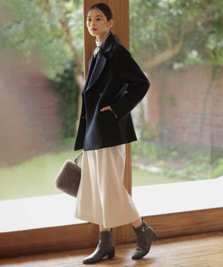 J.PRESS LADIES 【WEB限定カラーあり・洗える】ツムギート flannel ワイド クロップド パンツ アイボリー系