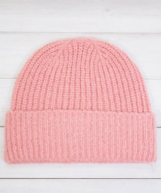 石田製帽 モヘア ホールガーメントシャロット ニット帽 ピンク