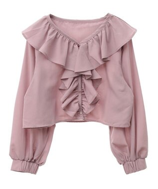 earth music&ecology ラッフルフリルシャツ Pink