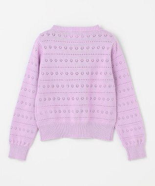 組曲 KIDS 【110-140㎝】フラワーアイレット カーディガン ラベンダー系