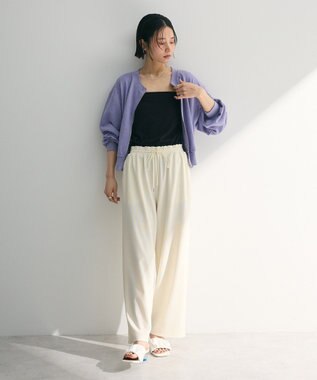 Green Parks ウ゛ィンテージ風ｚｉｐ裏毛カーディガン Purple