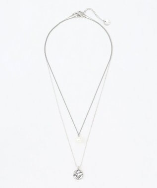 ANY SIS メタルコイン2連 ネックレス シルバー