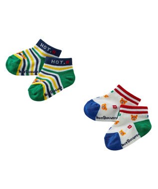 MIKI HOUSE HOT BISCUITS ワンポイント半袖Tシャツ＆ローカットソックスギフトセット【BOX付き】 赤