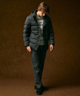 JOSEPH ABBOUD 【フード取り外し可】ライトメリノダウン ブルゾン グレー系