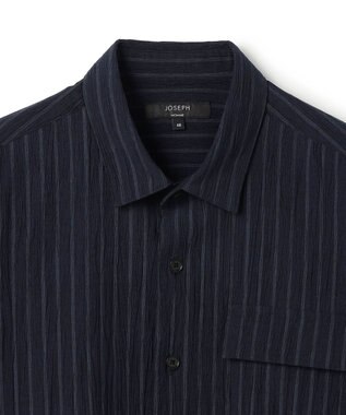 JOSEPH HOMME 【新素材】エアリッジストレッチ ポケット付レギュラーカラー半袖シャツ ネイビー系1