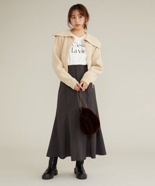 Feroux 【洗える・古畑星夏さん着用】フルジップ ニット アイボリー系