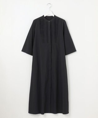 23区 【Indian Factory】コットンポプリン タックディテール シャツワンピース ブラック
