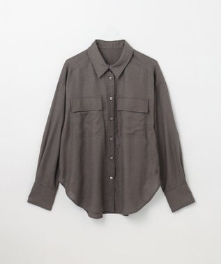 GRACE CONTINENTAL トリアセリネンオーバーシャツ チャコール