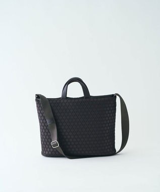 MIYABIYA LAQUOH【撥水加工】篭目柄エンボスボンディング スリム２WAYトート