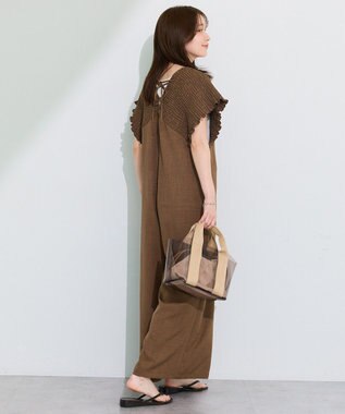 Green Parks シャーリングサロペット Brown