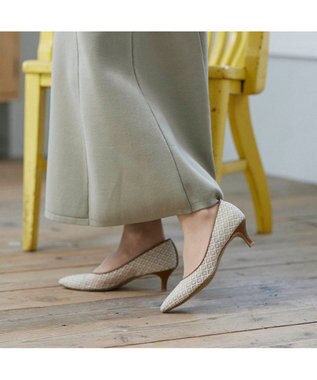 MODE ET JACOMO <carino>レースデザインパンプス ベージュ