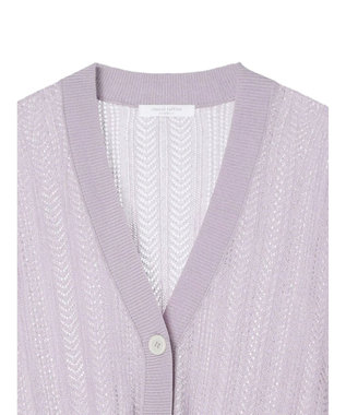 Green Parks すかし編みニットカーディガン Off White